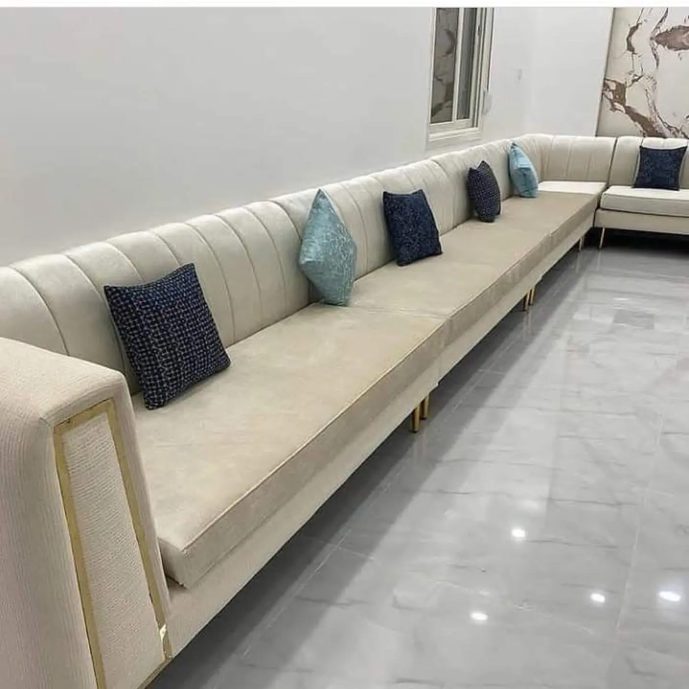 Customized majlis, sofa and bedroom furniture built and upholstered in Al Noor's Sharjah workshop — project 9
